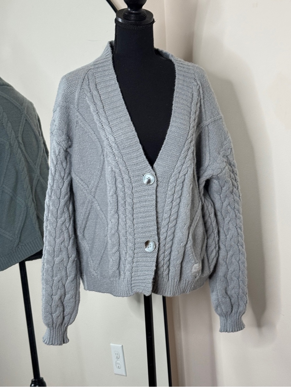 Taylor Swift The Tortured Poets Department Gray Oversized Knit Cardigan XS/S